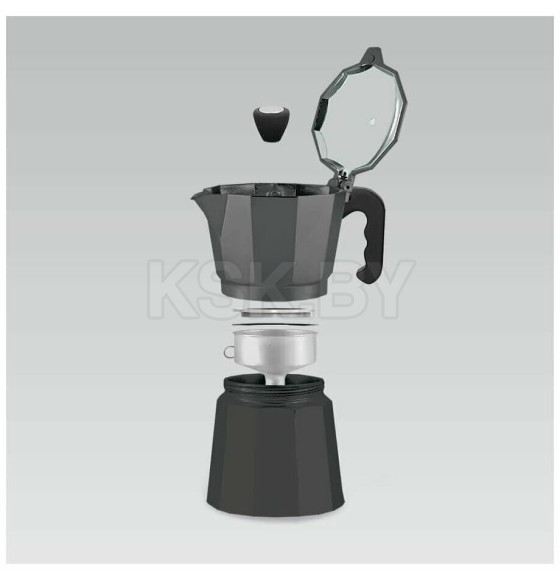 Гейзерная кофеварка 300 мл алюминий MR-1666-6-Black Espresso Moka Maestro (MR-1666-6-Black) 