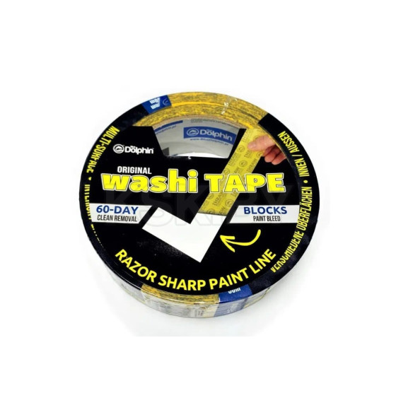 Лента малярная на рисовой бумаге 25мм х 50м Blue Dolphin Washi (300-1-01) 