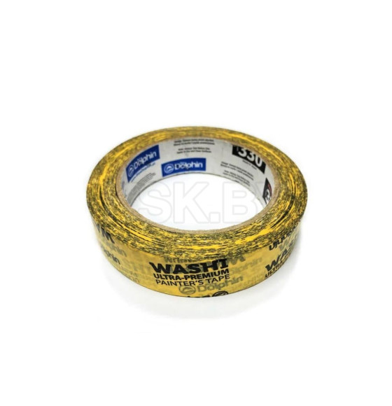 Лента малярная на рисовой бумаге 25мм х 50м Blue Dolphin Washi (300-1-01) 