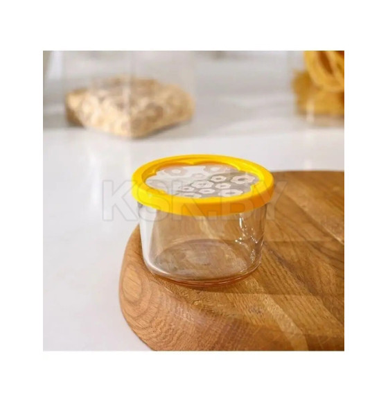 Банка стеклянная Бейзик 220 мл желтая крышка Pasabahce 42230 (81469) (81469) 