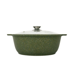 Кастрюля-жаровня "Trendy style malachite" 4 л (стеклянная крышка) Kukmara ж41tsml