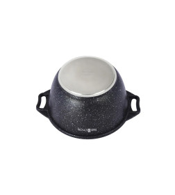 Кастрюля "Marble Induction" 4 л (темный мрамор, стеклянная крышка) Kukmara кмти42а