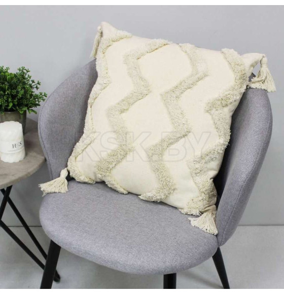 Наволочка декоративная MATEX TUFTED  Размер: 30х50 Цвет: молочный;бежевый нейтральный Артикул: ALEX-011 (ALEX-011) 