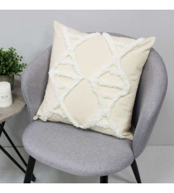 Наволочка декоративная MATEX TUFTED  Размер: 45х45 Цвет: белый;ванильно-бежевый Артикул: ALEX-016