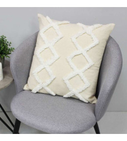 Наволочка декоративная MATEX TUFTED  Размер: 45х45 Цвет: белый;молочный;слоновая кость Артикул: ALEX-018