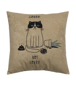 Подушка декоративная "NOT SORRY" 35x35 см (бежевый, хром) MATEX MEOW 58-557