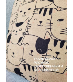 Подушка декоративная "Котики" 35x35 см (кофейный, черный, розовый) MATEX MEOW 62-714