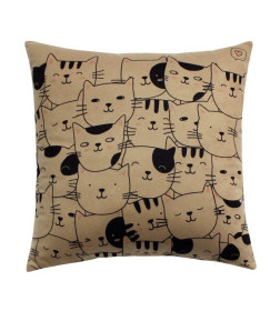 Подушка декоративная "Котики" 35x35 см (кофейный, черный, розовый) MATEX MEOW 62-714