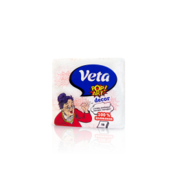 Салфетки бумажные VETA Pop Art Decor, неокраш. с рис., 50 шт.