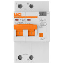 Дифференциальный автомат АД12 2P, C20, 30мА, 4,5кА, тип АС, 3 модуля TDM SQ0204-0108 (SQ0204-0108) 