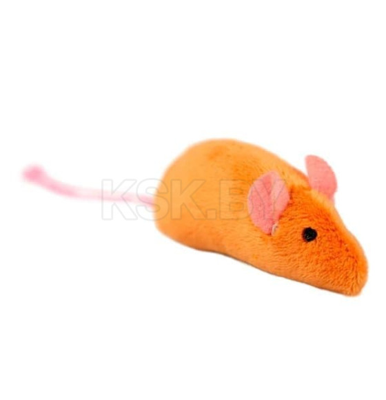 Игрушка Mr.Kranch для кошек Кукурузка и Мышка плюшевая с кошачьей мятой и перышками 19 см желтая,