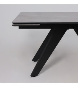 Стол AV 2122, МДФ+керамика, раздвижной 1400 (1800)*850 серый, матовый  LARKA GREY/черный