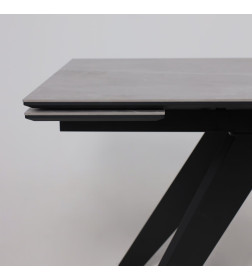 Стол AV 2122, МДФ+керамика, раздвижной 1400 (1800)*850 серый, матовый  LARKA GREY/черный