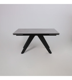 Стол AV 2122, МДФ+керамика, раздвижной 1400 (1800)*850 серый, матовый  LARKA GREY/черный