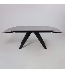 Стол AV 2122, МДФ+керамика, раздвижной 1400 (1800)*850 серый, матовый  LARKA GREY/черный