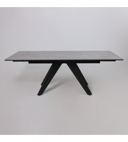 Стол AV 2122, МДФ+керамика, раздвижной 1400 (1800)*850 серый, матовый  LARKA GREY/черный