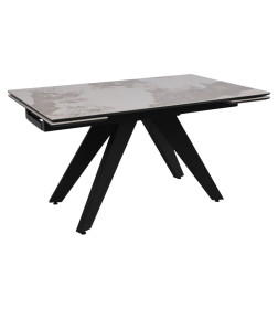 Стол AV 2122, МДФ+керамика, раздвижной 1400 (2000)*850 белый, глянцевый PANDORA/черный