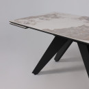 Стол AV 2122, МДФ+керамика, раздвижной 1400 (2000)*850 белый, глянцевый PANDORA/черный (119686) 