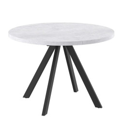 Стол RONDO М-100, круглый раздвижной 100(135), СЕРЫЙ СЛАНЕЦ/Черный