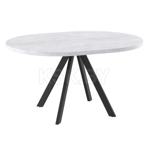 Стол RONDO М-100, круглый раздвижной 100(135), СЕРЫЙ СЛАНЕЦ/Черный (122603) 