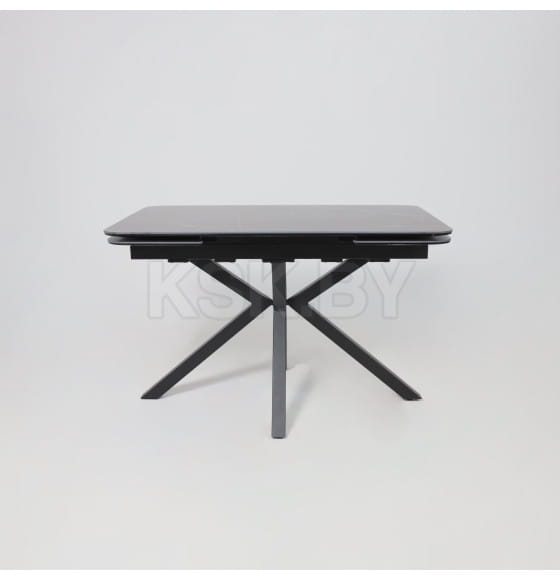 Стол РЕЙН NEW, керамика 1200(1840)х800 мм Камень черный Greys Black/Черный матовый (117047) 