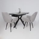 Стол РЕЙН NEW, керамика 1200(1840)х800 мм Камень черный Greys Black/Черный матовый (117047) 