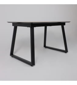 Стол AV 1208, HPL+МДФ,  раздвижной 1200 (1600)*800 Дуб Делано натуральный/черный