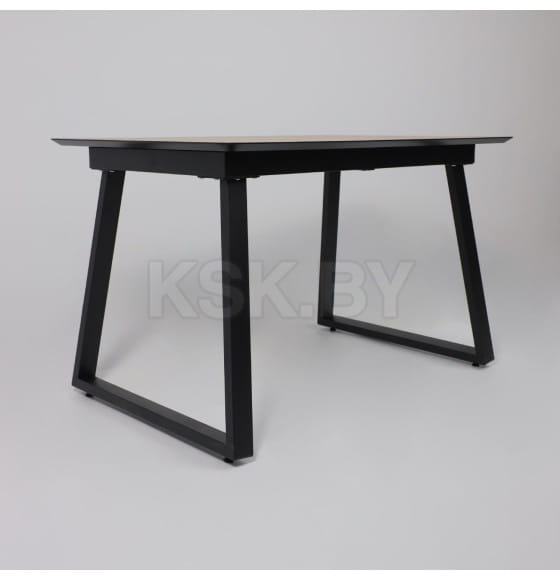 Стол AV 1208, HPL+МДФ,  раздвижной 1200 (1600)*800 Дуб Делано натуральный/черный (119638) 