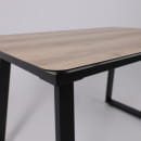 Стол AV 1208, HPL+МДФ,  раздвижной 1200 (1600)*800 Дуб Делано натуральный/черный (119638) 