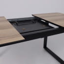 Стол AV 1208, HPL+МДФ,  раздвижной 1200 (1600)*800 Дуб Делано натуральный/черный (119638) 