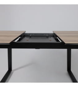 Стол AV 1208, HPL+МДФ,  раздвижной 1200 (1600)*800 Дуб Делано натуральный/черный