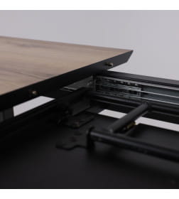 Стол AV 1208, HPL+МДФ,  раздвижной 1200 (1600)*800 Дуб Делано натуральный/черный