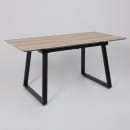 Стол AV 1208, HPL+МДФ,  раздвижной 1200 (1600)*800 Дуб Делано натуральный/черный (119638) 