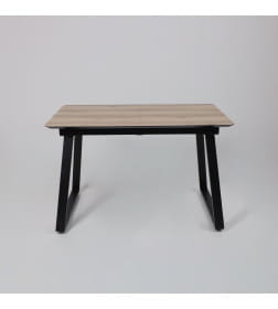 Стол AV 1208, HPL+МДФ,  раздвижной 1200 (1600)*800 Дуб Делано натуральный/черный