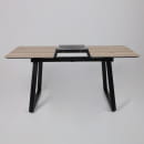 Стол AV 1208, HPL+МДФ,  раздвижной 1200 (1600)*800 Дуб Делано натуральный/черный (119638) 