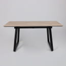 Стол AV 1208, HPL+МДФ,  раздвижной 1200 (1600)*800 Дуб Делано натуральный/черный (119638) 