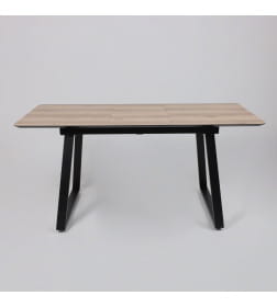 Стол AV 1208, HPL+МДФ,  раздвижной 1200 (1600)*800 Дуб Делано натуральный/черный