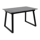 Стол AV 1208, HPL+МДФ,  раздвижной 1200 (1600)*800 Черный тунис/черный (119635) 