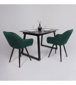 Стол AV 1208, HPL+МДФ,  раздвижной 1200 (1600)*800 Черный тунис/черный