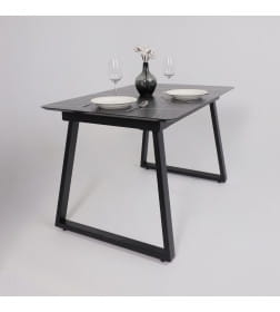 Стол AV 1208, HPL+МДФ,  раздвижной 1200 (1600)*800 Черный тунис/черный