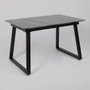 Стол AV 1208, HPL+МДФ,  раздвижной 1200 (1600)*800 Черный тунис/черный (119635) 