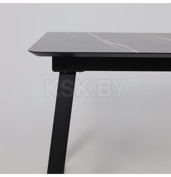 Стол AV 1208, HPL+МДФ,  раздвижной 1200 (1600)*800 Черный тунис/черный (119635) 