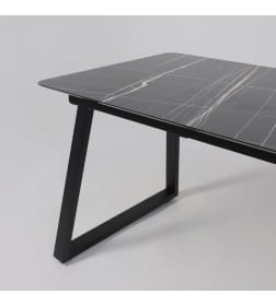 Стол AV 1208, HPL+МДФ,  раздвижной 1200 (1600)*800 Черный тунис/черный