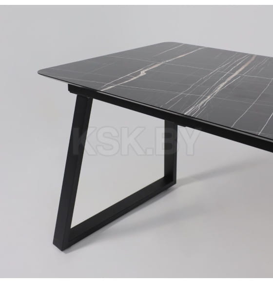 Стол AV 1208, HPL+МДФ,  раздвижной 1200 (1600)*800 Черный тунис/черный (119635) 