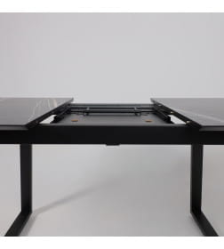 Стол AV 1208, HPL+МДФ,  раздвижной 1200 (1600)*800 Черный тунис/черный