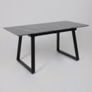 Стол AV 1208, HPL+МДФ,  раздвижной 1200 (1600)*800 Черный тунис/черный (119635) 