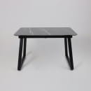 Стол AV 1208, HPL+МДФ,  раздвижной 1200 (1600)*800 Черный тунис/черный (119635) 