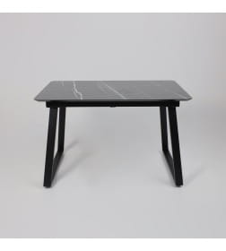 Стол AV 1208, HPL+МДФ,  раздвижной 1200 (1600)*800 Черный тунис/черный