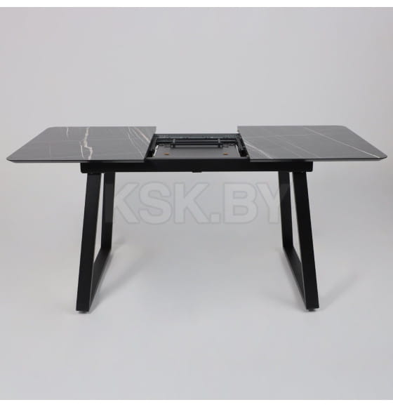 Стол AV 1208, HPL+МДФ,  раздвижной 1200 (1600)*800 Черный тунис/черный (119635) 