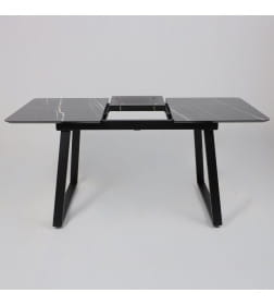 Стол AV 1208, HPL+МДФ,  раздвижной 1200 (1600)*800 Черный тунис/черный